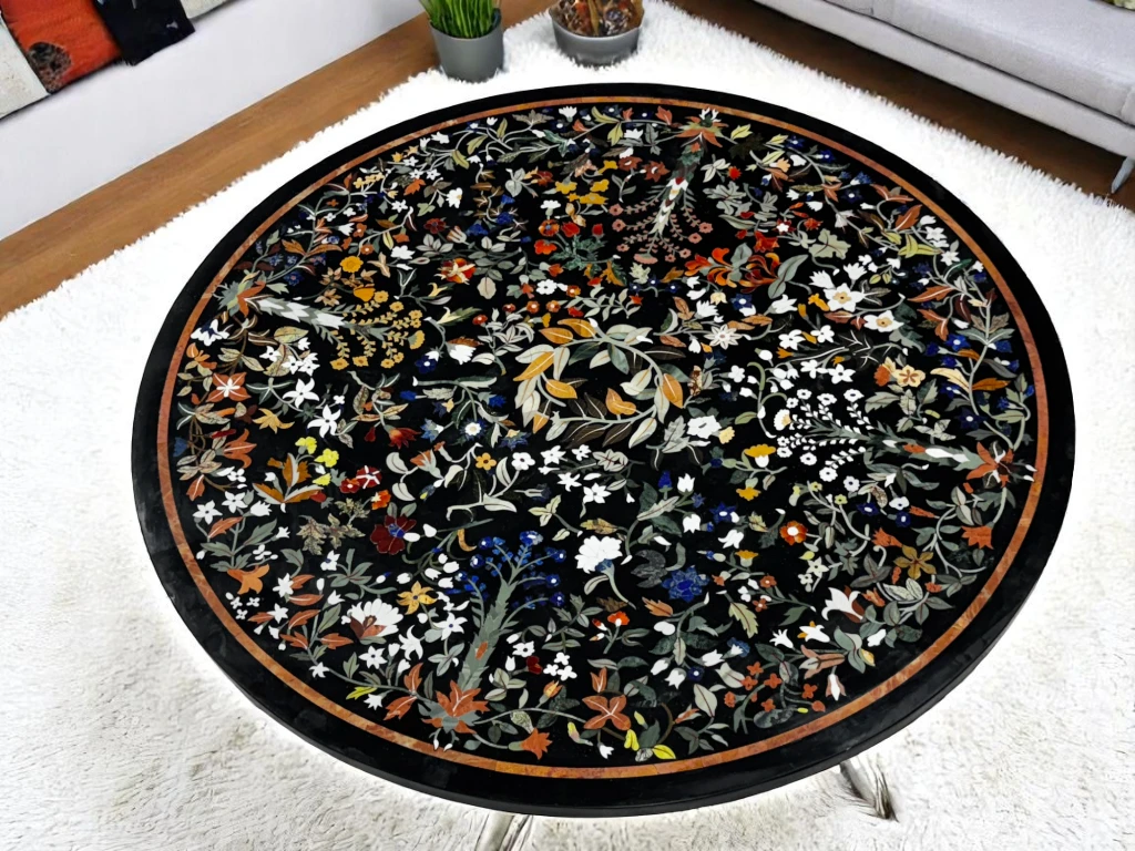 Online Pietradura Inlay Marble Coffee Table by Vedant Artisans